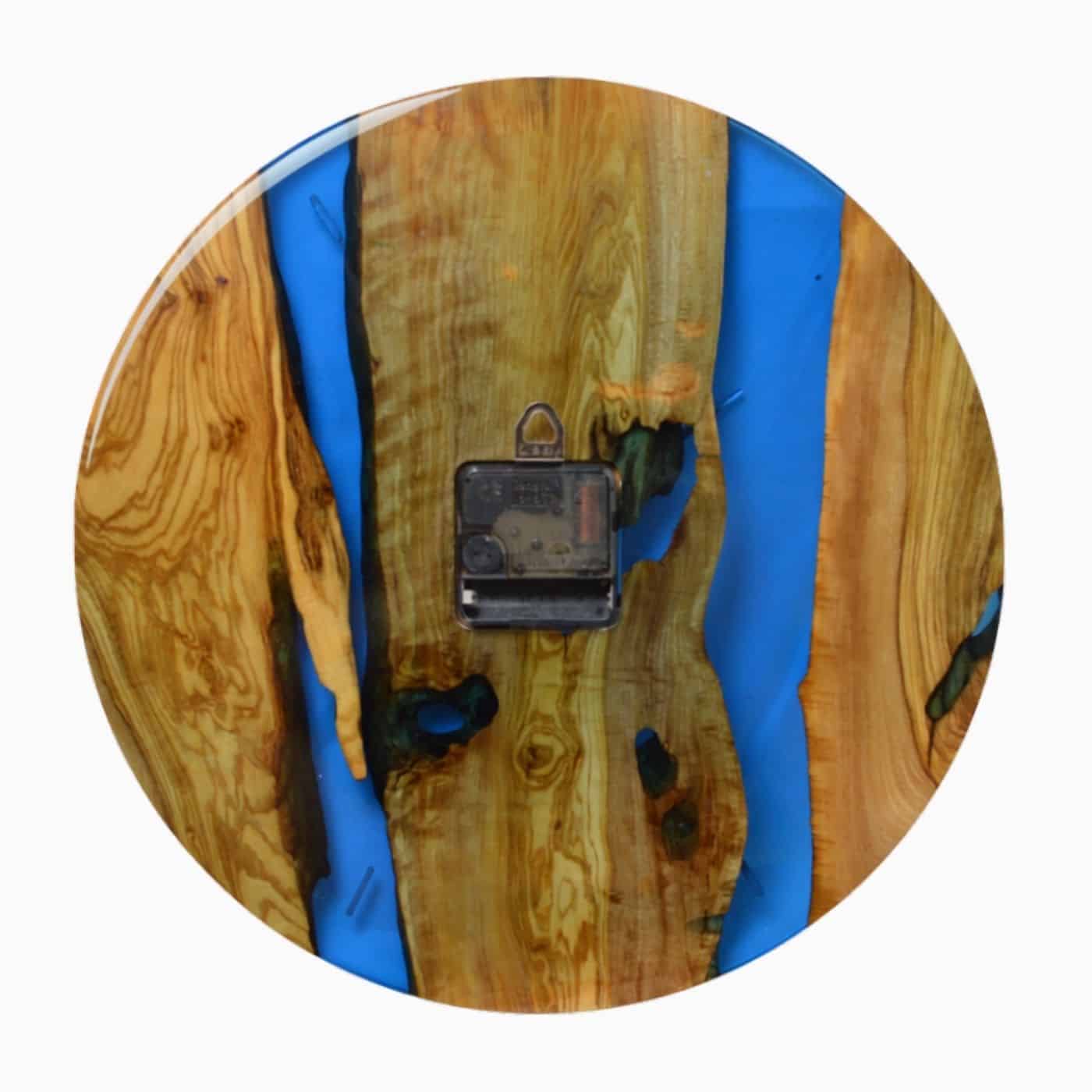 Retro di Orologio legno e resina epossidica blu
